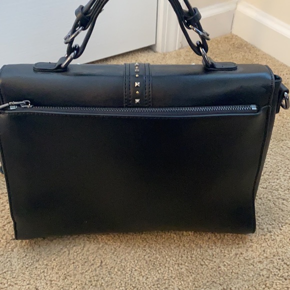 Black studded faux leather handbag - Picture 4 of 4